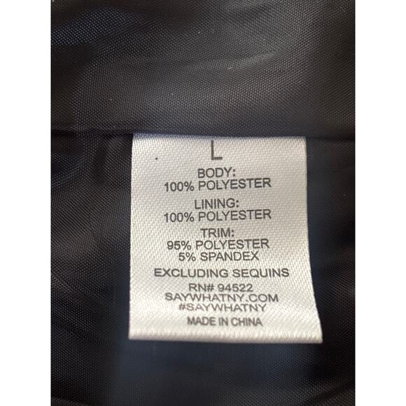 Say What? Bomber Jacket Sequin Silver Stars Embellished Full Zip L Sparkly NEW - Picture 8 of 12